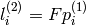 l^{(2)}_i = F p^{(1)}_i