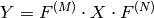 Y = F^{(M)}  \cdot X  \cdot F^{(N)}